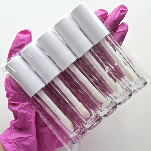 Lip Gloss Tubes | Pack of 10 | Soft Wand Applicator | Empty 9mL w/ Stoppers Included