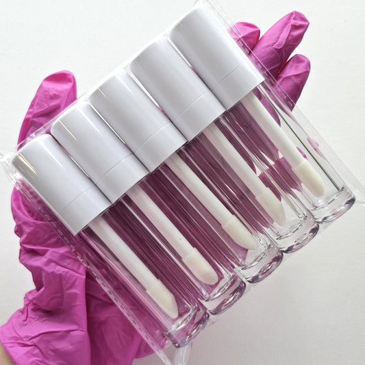 10pcs Empty 9mL Extra Thick Big Brush Wand Lip Gloss Tubes w/ Stoppers Included | Refillable | Wholesale